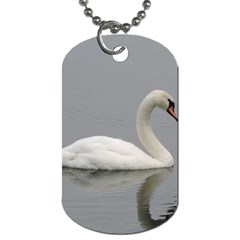 Swimming White Swan Dog Tag (two Sides) by picsaspassion