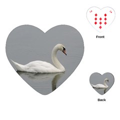 Swimming White Swan Playing Cards (heart) 