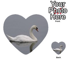 Swimming White Swan Multi-purpose Cards (heart) 