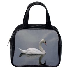 Swimming White Swan Classic Handbags (one Side) by picsaspassion