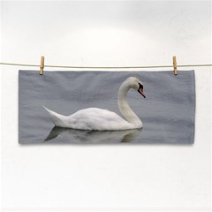 Swimming White Swan Hand Towel