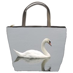 Swimming White Swan Bucket Bags