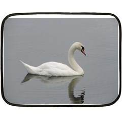 Swimming White Swan Fleece Blanket (mini)