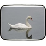 Swimming white Swan Double Sided Fleece Blanket (Mini)  35 x27  Blanket Front