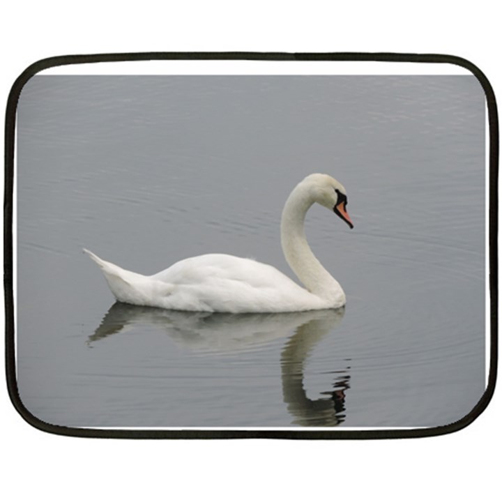 Swimming white Swan Double Sided Fleece Blanket (Mini) 