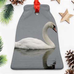 Swimming White Swan Bell Ornament (2 Sides)