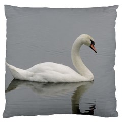 Swimming White Swan Large Cushion Case (one Side)