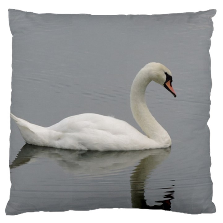 Swimming white Swan Large Cushion Case (One Side)