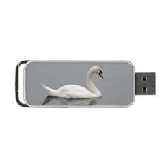 Swimming White Swan Portable Usb Flash (one Side)