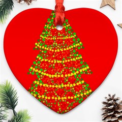 Sparkling Christmas Tree - Red Ornament (heart) 