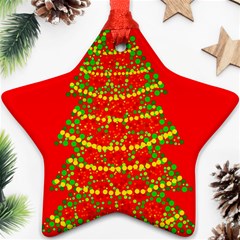 Sparkling Christmas Tree - Red Ornament (star) 