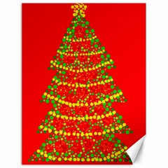 Sparkling Christmas Tree - Red Canvas 18  X 24   by Valentinaart