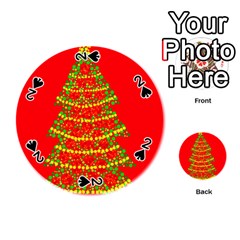 Sparkling Christmas Tree - Red Playing Cards 54 (round) 