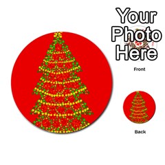 Sparkling Christmas Tree - Red Multi-purpose Cards (round)  by Valentinaart