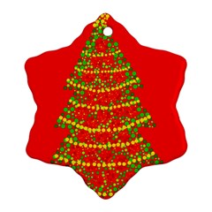 Sparkling Christmas Tree - Red Snowflake Ornament (2-side)