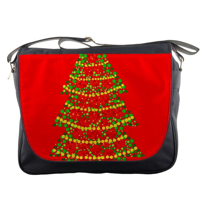 Sparkling Christmas tree - red Messenger Bags