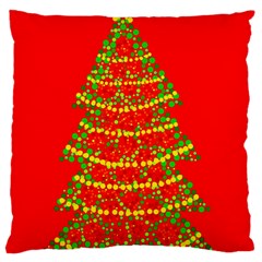 Sparkling Christmas Tree - Red Large Cushion Case (two Sides) by Valentinaart