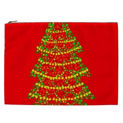 Sparkling Christmas Tree - Red Cosmetic Bag (xxl)  by Valentinaart