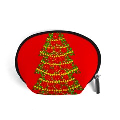 Sparkling Christmas Tree - Red Accessory Pouches (small)  by Valentinaart