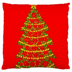 Sparkling Christmas Tree - Red Large Flano Cushion Case (one Side)