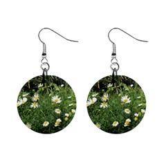 Wild Daisy Summer Flowers Mini Button Earrings