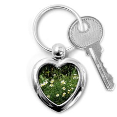 Wild Daisy Summer Flowers Key Chains (heart) 