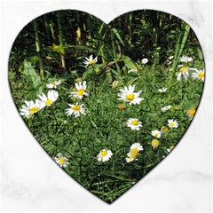 Wild Daisy Summer Flowers Jigsaw Puzzle (heart)