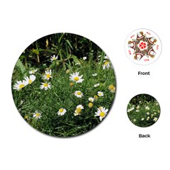 Wild Daisy Summer Flowers Playing Cards (round) 