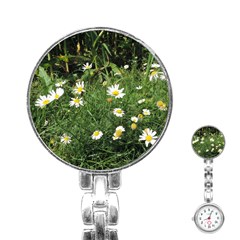 Wild Daisy Summer Flowers Stainless Steel Nurses Watch by picsaspassion