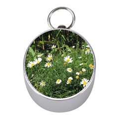 Wild Daisy Summer Flowers Mini Silver Compasses by picsaspassion