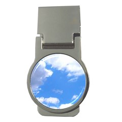 Summer Clouds and blue sky Money Clips (Round) 