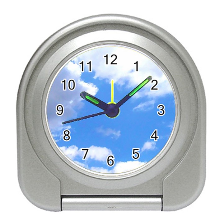 Summer Clouds and blue sky Travel Alarm Clocks