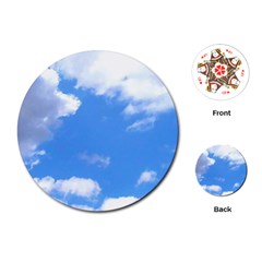 Summer Clouds and blue sky Playing Cards (Round) 