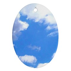 Summer Clouds and blue sky Oval Ornament (Two Sides)