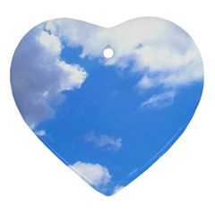 Summer Clouds and blue sky Heart Ornament (2 Sides)