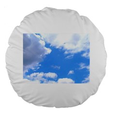 Summer Clouds and blue sky Large 18  Premium Round Cushions