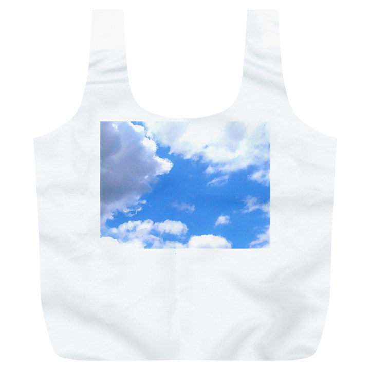 Summer Clouds and blue sky Full Print Recycle Bags (L) 