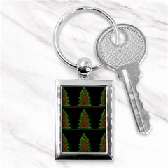 Christmas Trees Pattern Key Chains (rectangle)  by Valentinaart