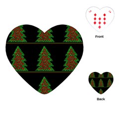 Christmas Trees Pattern Playing Cards (heart) 