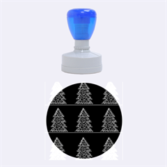 Christmas Trees Pattern Rubber Round Stamps (medium) by Valentinaart