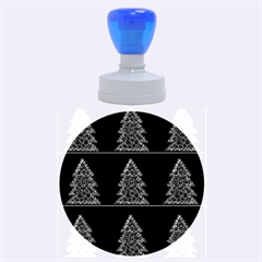 Christmas Trees Pattern Rubber Round Stamps (large) by Valentinaart