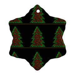 Christmas Trees Pattern Snowflake Ornament (2-side)