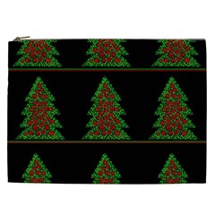 Christmas Trees Pattern Cosmetic Bag (xxl)  by Valentinaart