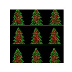 Christmas Trees Pattern Small Satin Scarf (square) by Valentinaart