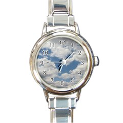 Breezy Clouds In The Sky Round Italian Charm Watch