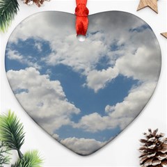 Breezy Clouds In The Sky Ornament (heart) 