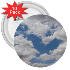 Breezy Clouds In The Sky 3  Buttons (10 Pack)  by picsaspassion