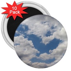 Breezy Clouds In The Sky 3  Magnets (10 Pack)  by picsaspassion