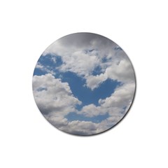 Breezy Clouds In The Sky Rubber Coaster (round) 