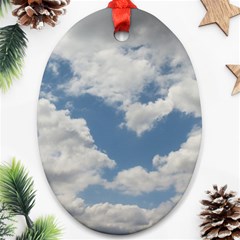 Breezy Clouds In The Sky Oval Ornament (two Sides)